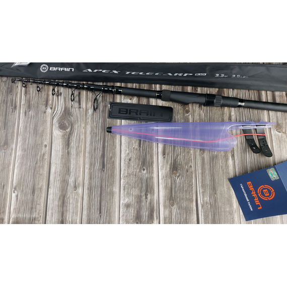 Карповое удилище Brain Apex Tele Carp Black 3.30m 3.5lbs (телескопическое), Модель: 3.30m, фото , изображение 7