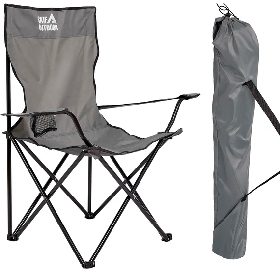 Стул раскладной SKIF Outdoor Comfort Plus (усиленный). Цвет: серый, до 120кг (с чехлом), Выберите цвет: сірий, Рекомендуем нагрузку: 120 кг, фото 