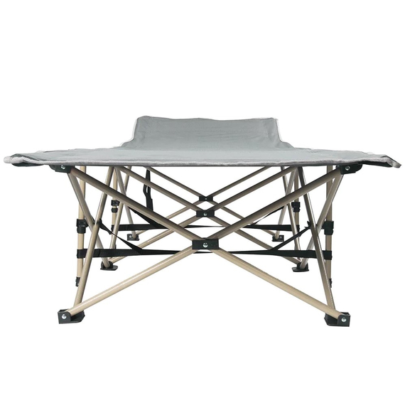 Міцна армійська розкладачка сталева. Розкладачка військова до 150 кг (колір сірий), Конструкція ліжка: Павук (сірий), фото , изображение 3