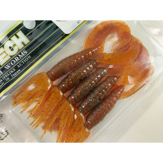 Силікон Keitech Little Spider 3.5" (5 шт/уп), колір:pal#07 motoroil red flake, Довжина силікону: 3.5" (8.9 см), Колір силікону: pal#07 motoroil red flake, фото , изображение 7