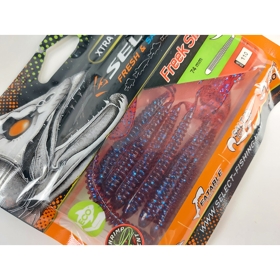 Силикон Select Freek Slim 3" col.110 (7 шт/пак), Длина силикона: 3" (7.62 см), Расцветка силикона: 110, фото , изображение 10