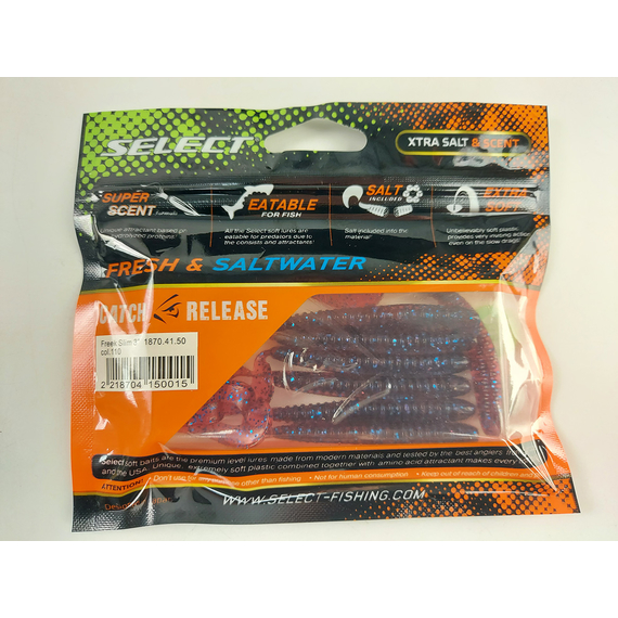 Силикон Select Freek Slim 3" col.110 (7 шт/пак), Длина силикона: 3" (7.62 см), Расцветка силикона: 110, фото , изображение 7