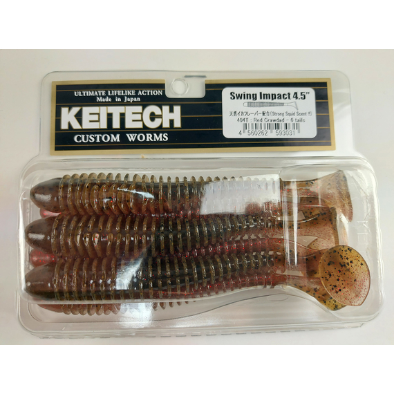 Силікон Keitech Swing Impact 4.5" (6 шт/упак), колір:404 red crawdad, Довжина силікону: 4.5" (11.4 см), Колір силікону: 404 Red Crawdad, фото , изображение 7