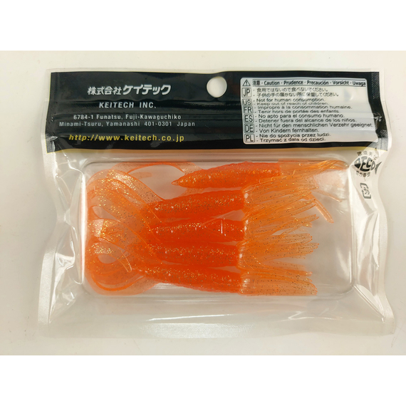 Силікон Keitech Little Spider 3.5" (5 шт/упак), колір:ea#06 orange flash, Довжина силікону: 3.5" (8.9 см), Колір силікону: EA#06 Orange Flash, фото , изображение 6