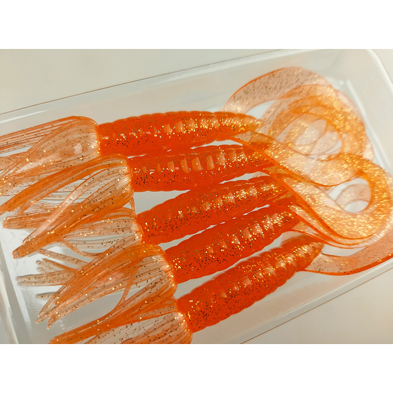 Силікон Keitech Little Spider 3.5" (5 шт/упак), колір:ea#06 orange flash, Довжина силікону: 3.5" (8.9 см), Колір силікону: EA#06 Orange Flash, фото , изображение 7