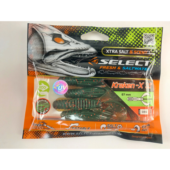 Силікон Select Kraken-X 3.5" col.085 (4 шт/упак), Довжина силікону: 3.5" (8.89 см), Колір силікону: 085, фото , изображение 6