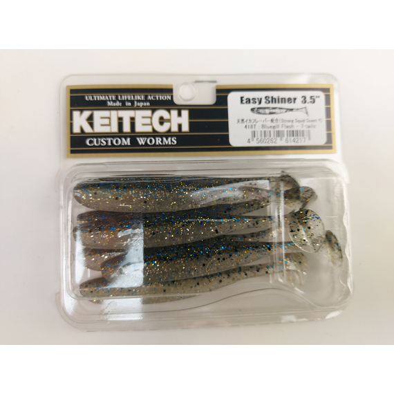 Силикон Keitech Easy Shiner 3.5" ц:418 bluegill flash, Длина силикона: 3.5" (8.9 см), Расцветка силикона: 418 Bluegill Flash, фото , изображение 14