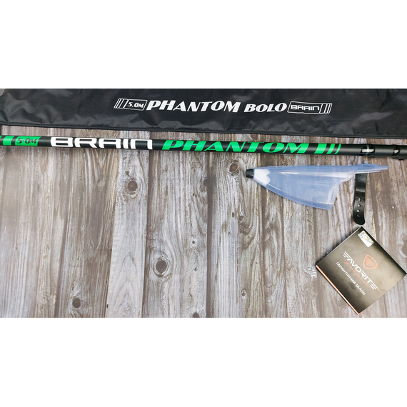 Болонське вудлище Brain Phantom 5m, факт. довжина - 4,93m, 175g (телескопічне, з кільцями) + чохол та захист на кільця, Довжина: 5m, Тип вудлища: з кільцями (болонське), фото , изображение 6