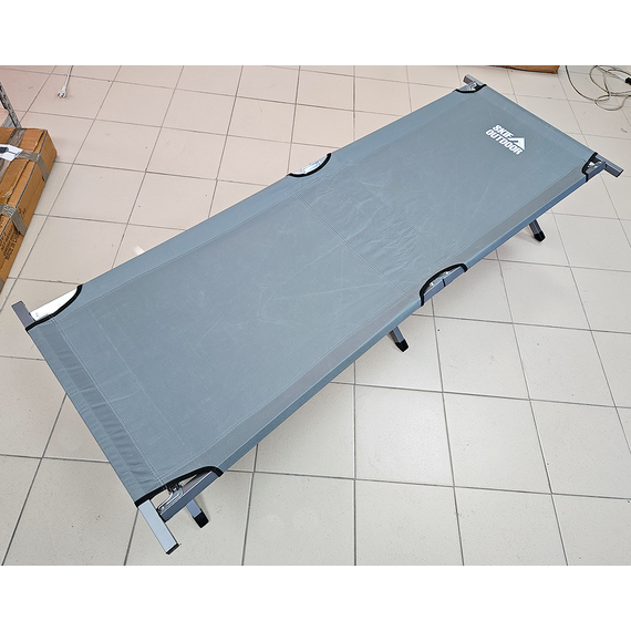 Військова польова розкладачка, ліжко розкладне сталеве (колір сірий), конструкція: НАТО, Конструкція ліжка: НАТО (сіра), фото 
