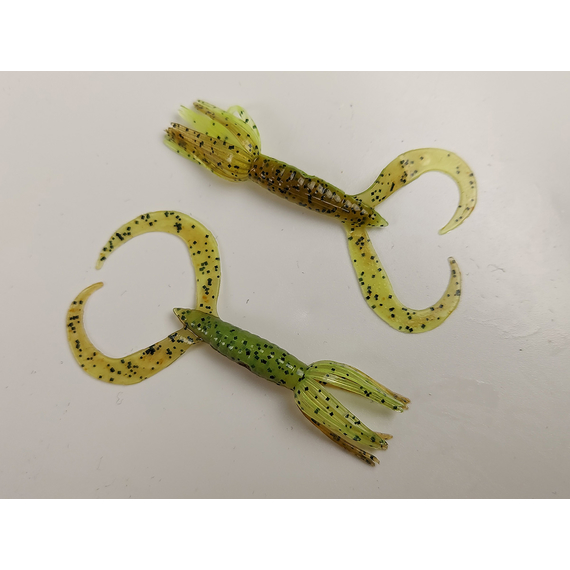 Силікон Keitech Little Spider 2" (8 шт/упак), колір:401 greenpumpkinpp.chart, Довжина силікону: 2" (5.1 см), Колір силікону: 401 GreenPumpkinPP.Chart, фото , изображение 4