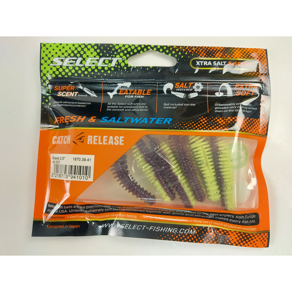 Силікон Select Snack 2.5" col.201 (6 шт/пак), Довжина силікону: 2.5" (6.1 см), Колір силікону: 201, фото , изображение 8