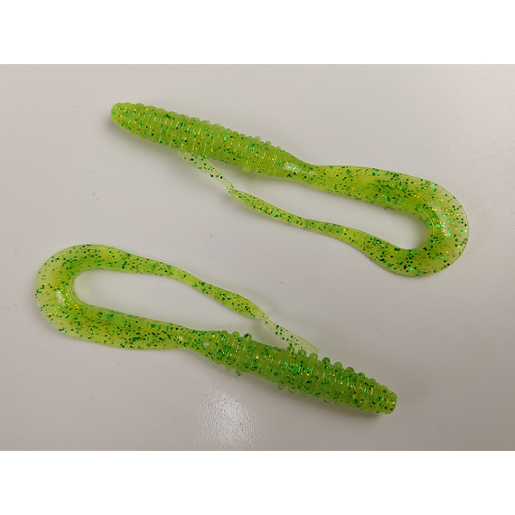 Силикон Keitech Mad Wag Mini 3.5" (10 шт/упак) ц:424 lime chartreuse, Длина силикона: 3.5" (8.9 см), Расцветка силикона: 424 Lime Chartreuse, фото , изображение 4