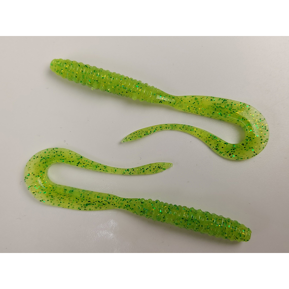 Силикон Keitech Mad Wag Mini 3.5" (10 шт/упак) ц:424 lime chartreuse, Длина силикона: 3.5" (8.9 см), Расцветка силикона: 424 Lime Chartreuse, фото , изображение 5
