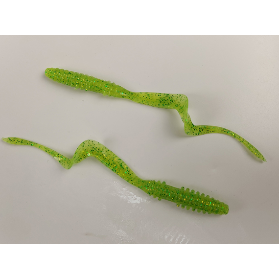 Силикон Keitech Mad Wag Mini 3.5" (10 шт/упак) ц:424 lime chartreuse, Длина силикона: 3.5" (8.9 см), Расцветка силикона: 424 Lime Chartreuse, фото , изображение 6