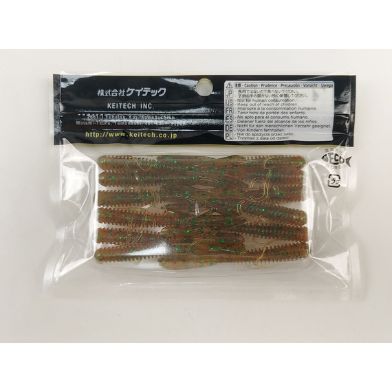 Силикон Keitech Hog Impact 3" (12 шт/упак) ц: ea#02 peach green flk., Длина силикона: 3" (7.6 см), Расцветка силикона: EA#02 Peach Green FLK, фото , изображение 8