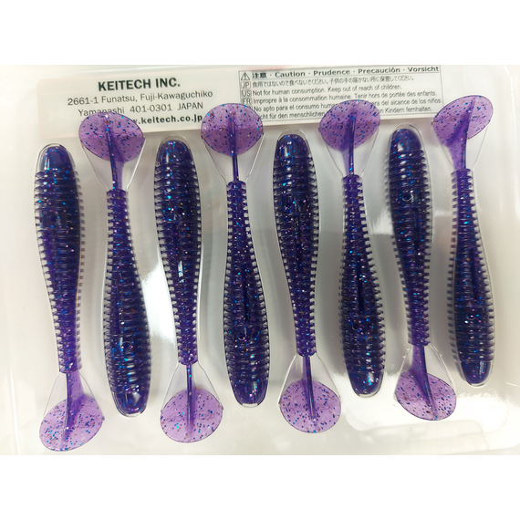 Силикон Keitech Swing Impact FAT 2.8" (8 шт/упак) цвет: ea#04 violet, Длина силикона: 2.8" (7.1 см), Расцветка силикона: EA#04 Violet, фото , изображение 10