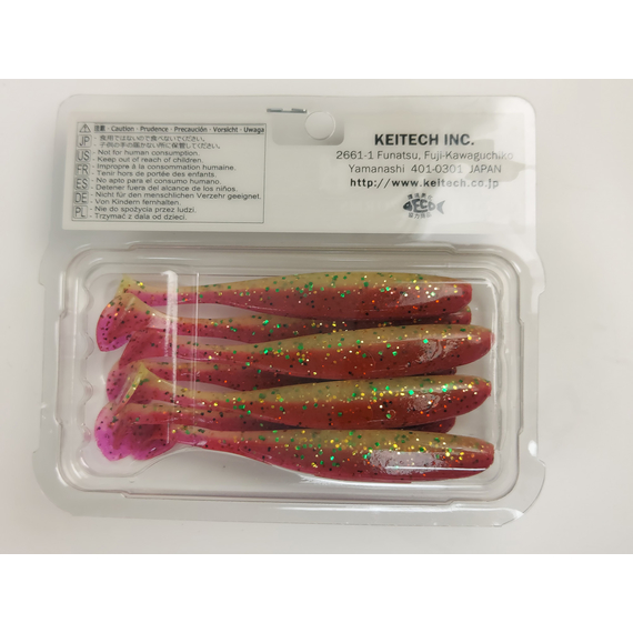 Силікон Keitech Easy Shiner 3.5" (7 шт/уп),, колір: ea#18 mystic lime chart, Довжина силікону: 3.5" (8.9 см), Колір силікону: EA#18 Mystic Lime Chart, фото , изображение 9