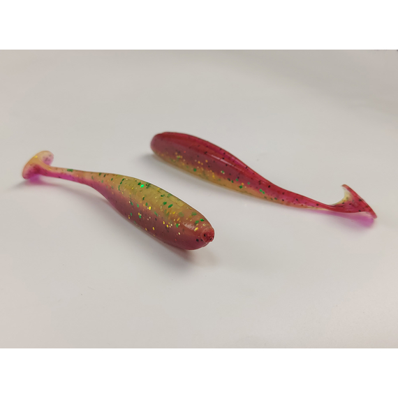 Силікон Keitech Easy Shiner 3.5" (7 шт/уп),, колір: ea#18 mystic lime chart, Довжина силікону: 3.5" (8.9 см), Колір силікону: EA#18 Mystic Lime Chart, фото , изображение 6