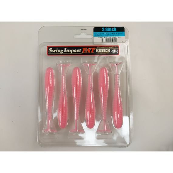 Силікон Keitech Swing Impact FAT 3.8" (6 шт/упак), колір:ea#10 pink silver glow, Довжина силікону: 3.8" (9.7 см), Колір силікону: EA#10 Pink Silver Glow, фото , изображение 6