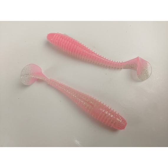 Силікон Keitech Swing Impact FAT 3.8" (6 шт/упак), колір:ea#10 pink silver glow, Довжина силікону: 3.8" (9.7 см), Колір силікону: EA#10 Pink Silver Glow, фото , изображение 5