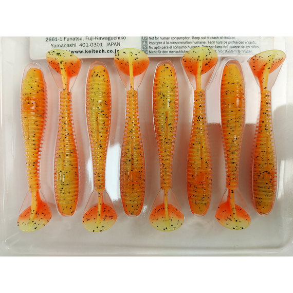 Силикон Keitech Swing Impact FAT 2.8" (8 шт/уп) цвет: ea#13 spicy mustard/blue, Длина силикона: 2.8" (7.1 см), Расцветка силикона: EA#13 Spicy Mustard/Blue, фото , изображение 9