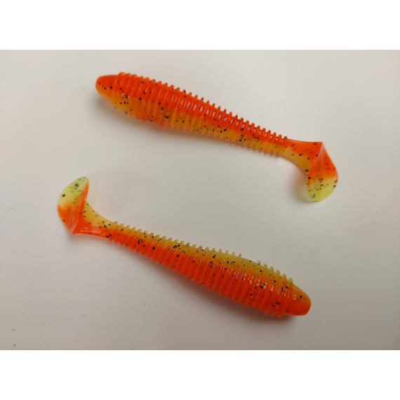 Силикон Keitech Swing Impact FAT 2.8" (8 шт/уп) цвет: ea#13 spicy mustard/blue, Длина силикона: 2.8" (7.1 см), Расцветка силикона: EA#13 Spicy Mustard/Blue, фото , изображение 4