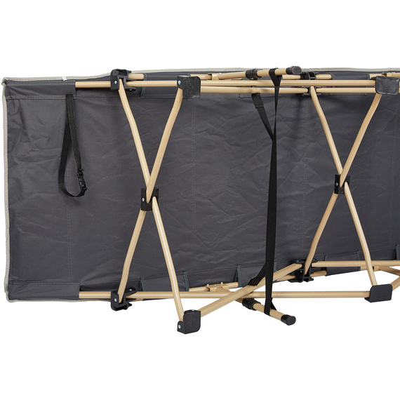 Міцна армійська розкладачка сталева. Розкладачка військова до 150 кг (колір сірий), Конструкція ліжка: Павук (сірий), фото , изображение 4