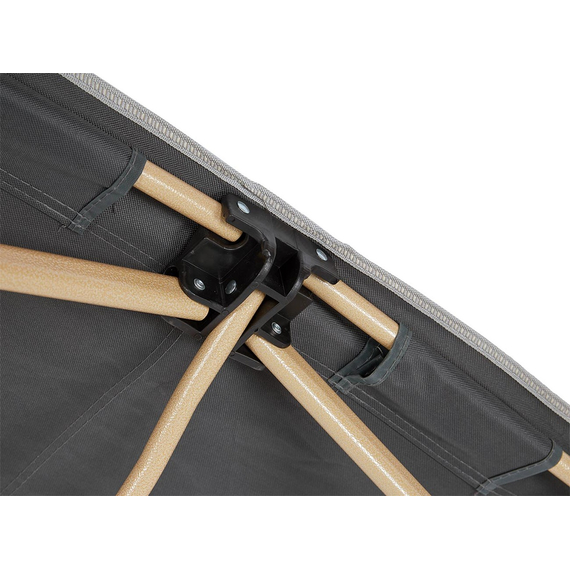 Міцна армійська розкладачка сталева. Розкладачка військова до 150 кг (колір сірий), Конструкція ліжка: Павук (сірий), фото , изображение 8