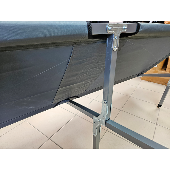 Військова польова розкладачка, ліжко розкладне сталеве (колір сірий), конструкція: НАТО, Конструкція ліжка: НАТО (сіра), фото , изображение 6