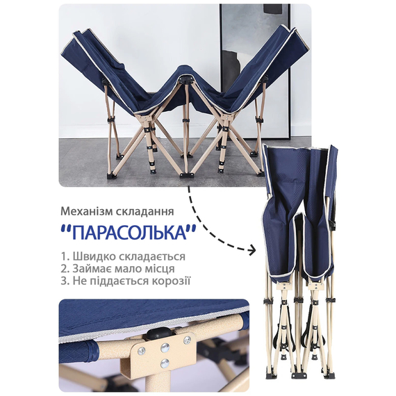 Міцна армійська розкладачка сталева. Розкладачка військова до 150 кг (колір сірий), Конструкція ліжка: Павук (сірий), фото , изображение 12